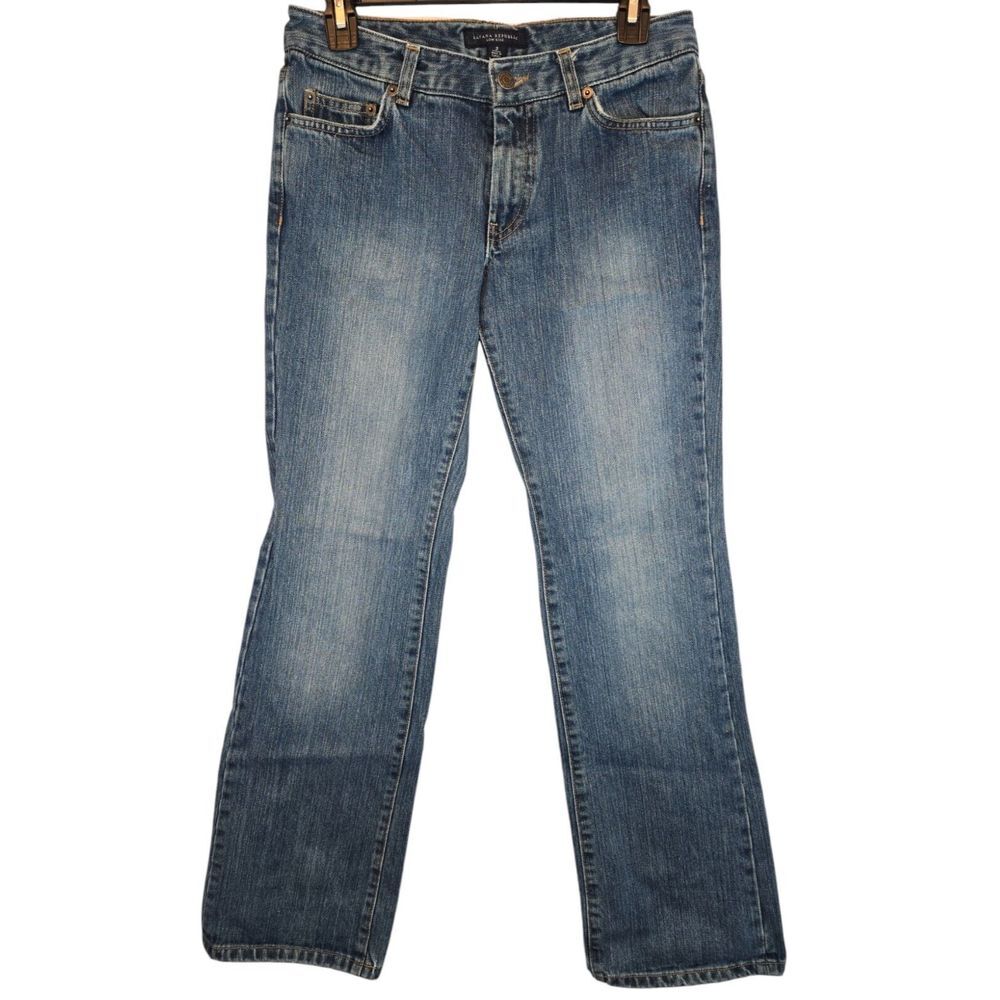Banana Republic Jeans Women Sz 2 Blue‎ Boot Cut Low Rise Stretch Denim Med Wash